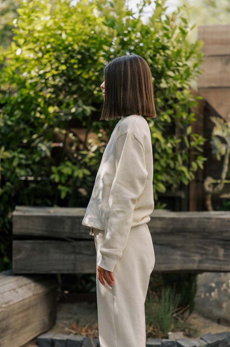 Women's Organic Heavyweight Crew Sweatshirt in Natural Product Image