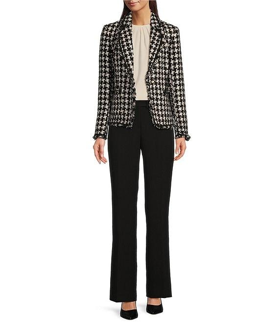Anne Klein Nailhead Tweed Notch Lapel One Button Blazer Product Image