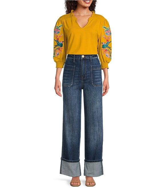 KUT from the Kloth Petite Size Stretch Denim Sienna High Rise Straight Leg Jeans Product Image