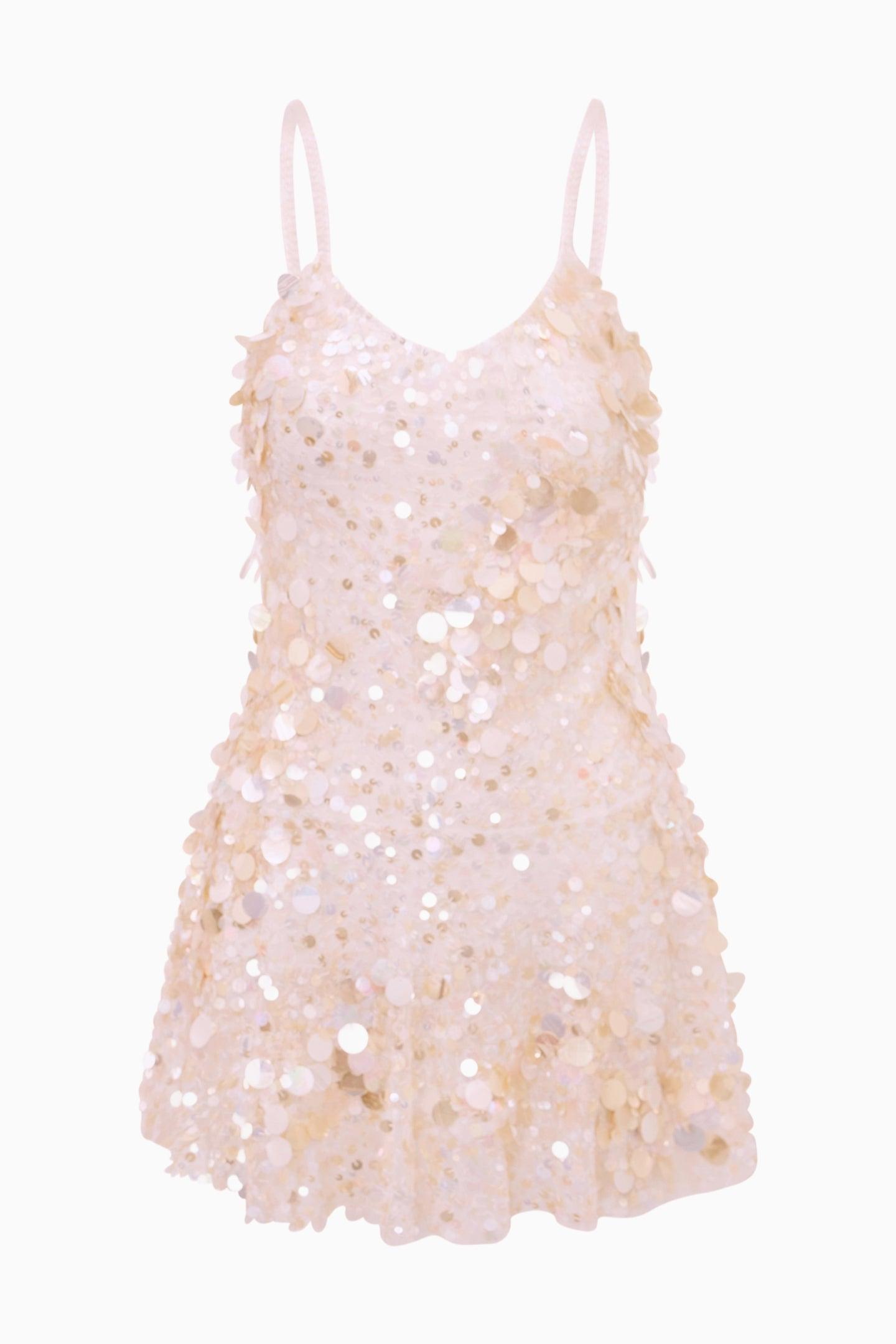 Liria Vanilla Blush Sequin Mini Dress Product Image