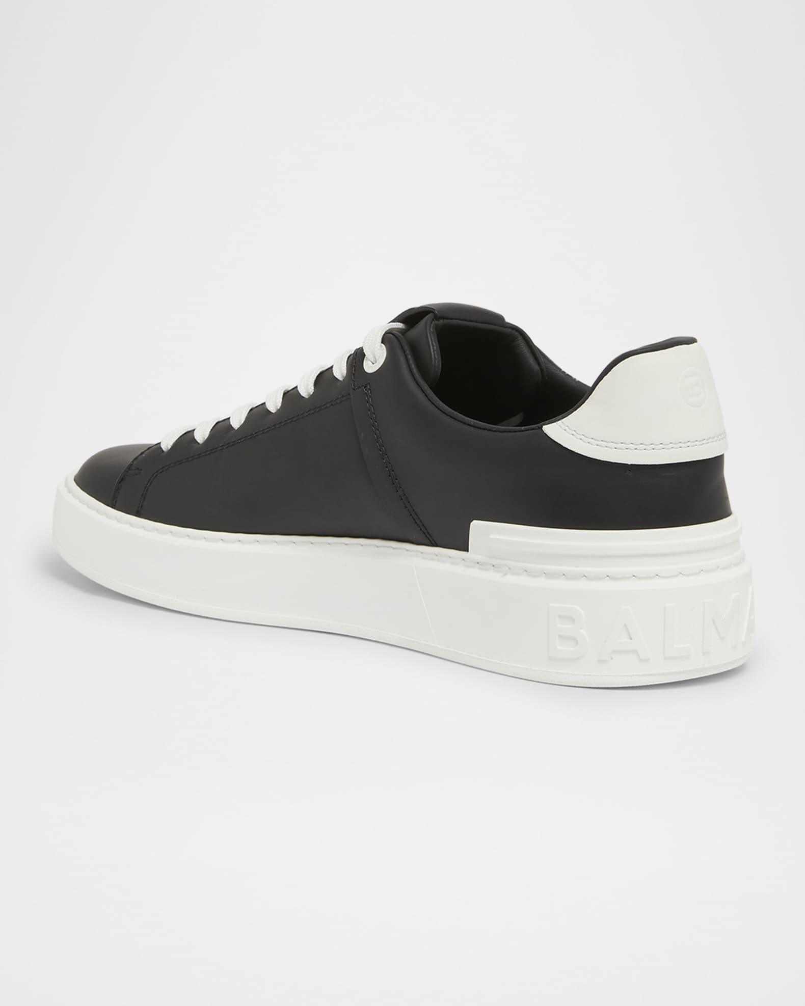 Men's B-Court Chain Logo Calfskin Low-Top Sneakers Product Image