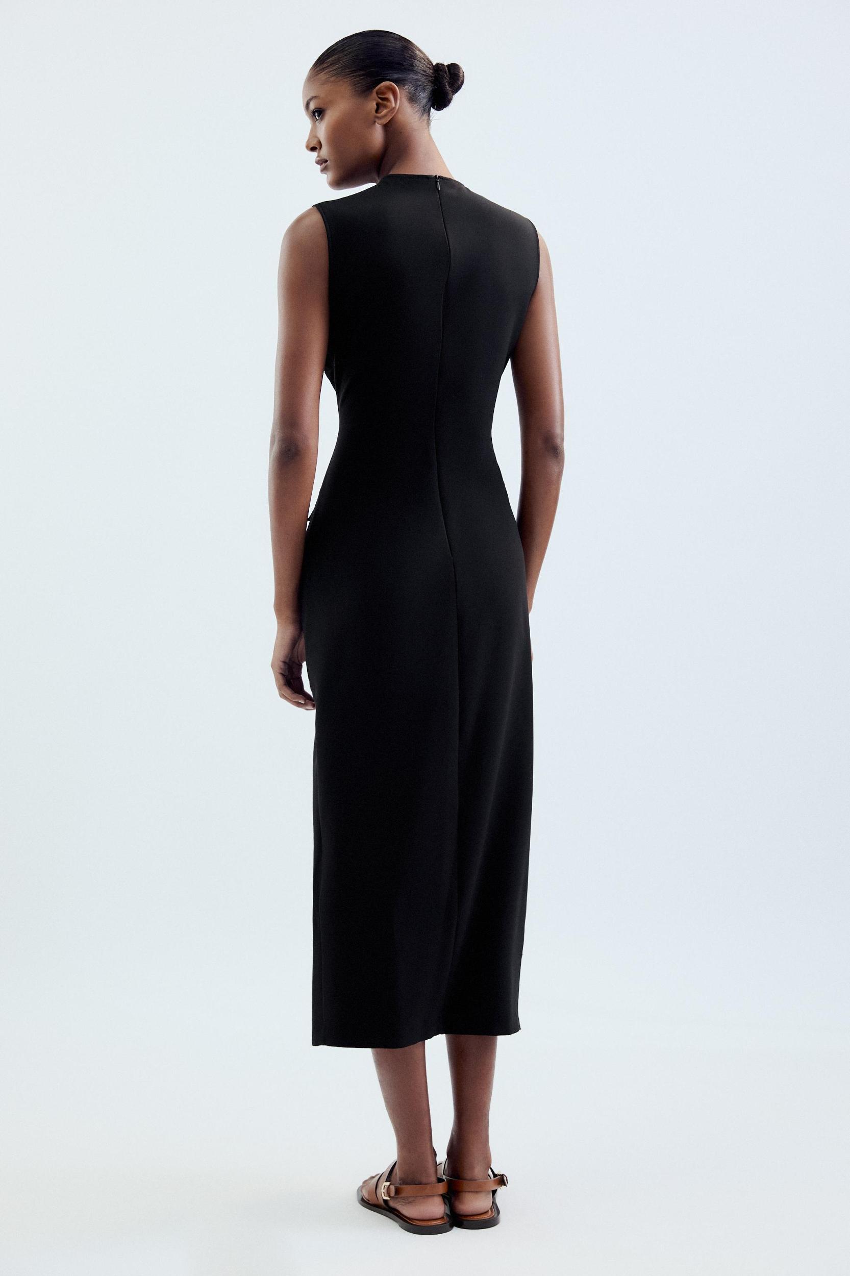BELTED CREPE MIDI DRESS Product Image