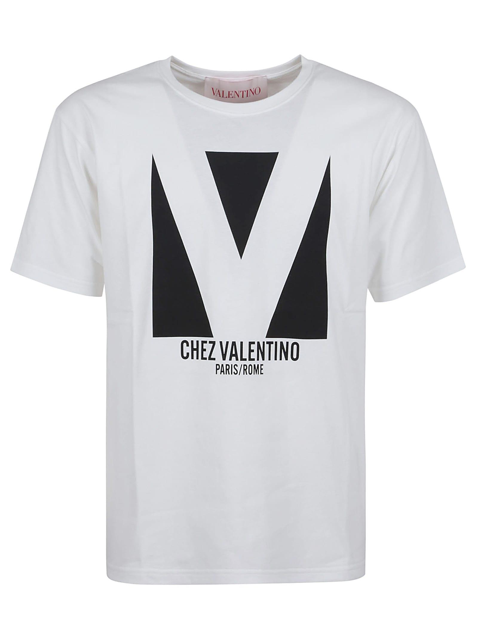 VALENTINO Mens Avorio Logo-print Crew-neck Cotton-jersey T-shirt Product Image