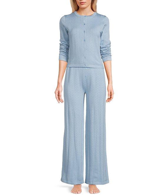 Bailey Rose Wide Leg Pointelle Coordinating Lounge Pants Product Image