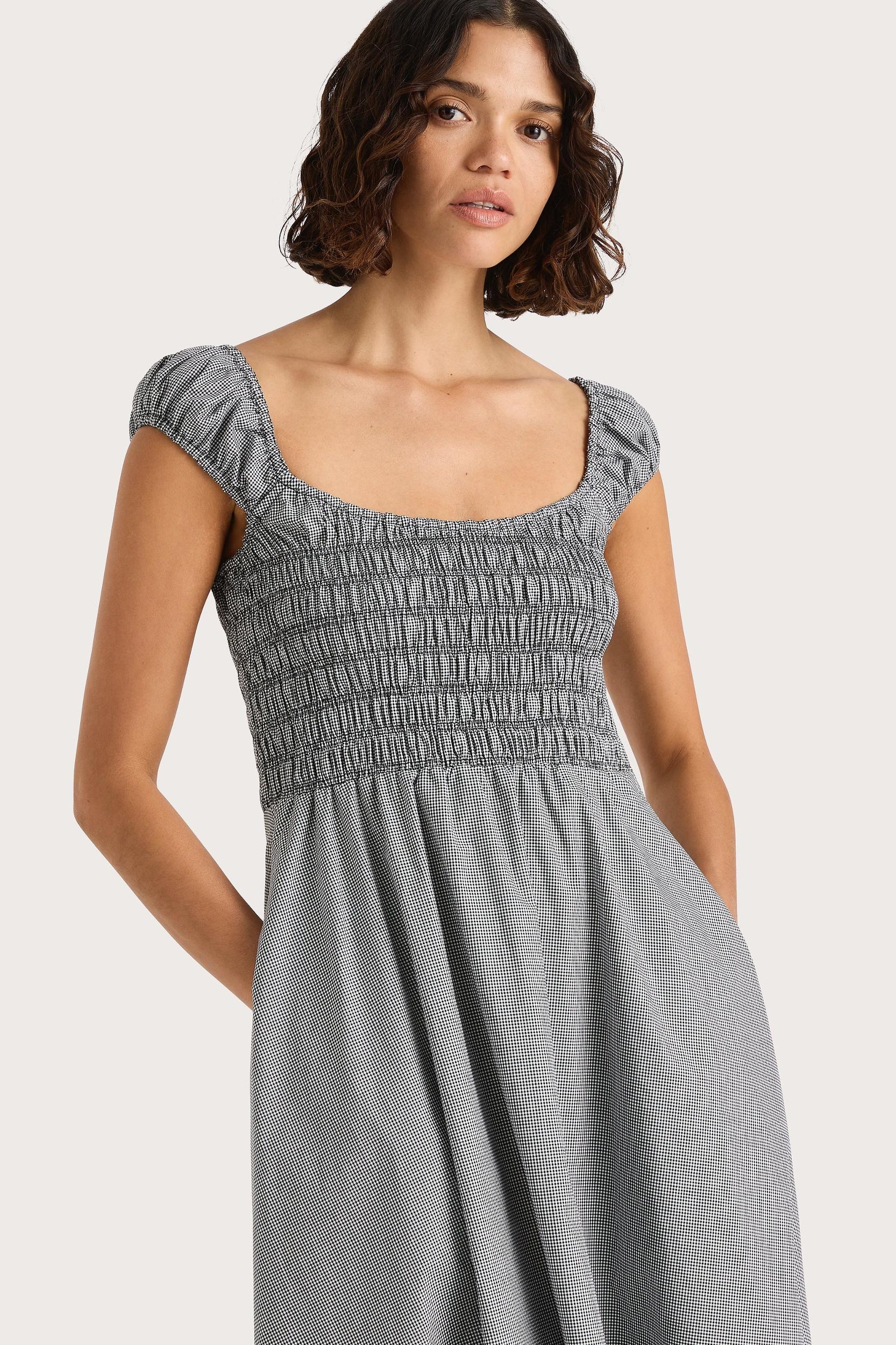 Amelie Midi Dress Gingham Black - Final Sale Product Image