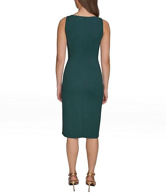 Donna Karan Scuba Crepe Wrap Midi Dress Product Image
