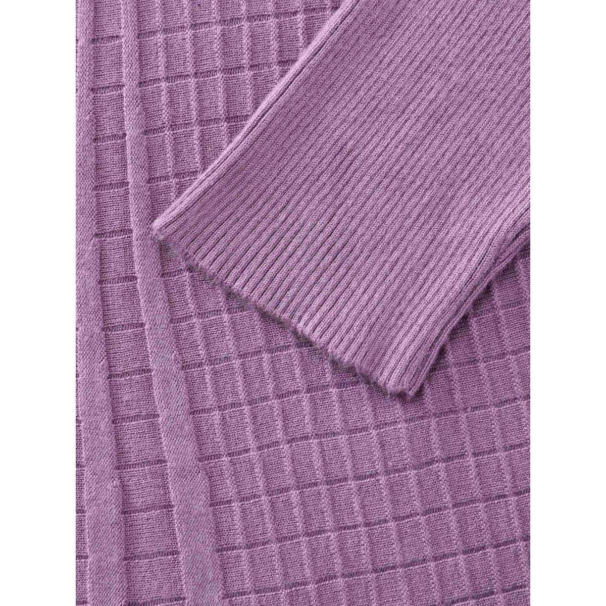 Plus Size Shawl Collar Textured A-Line Cardigan Lilac Women Leisure Loose Long Sleeve Casual Cardigans BloomChic 18-20/2X Product Image