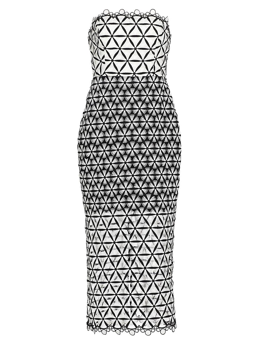 Womens Geometric Star Lace Midi-Dress Product Image