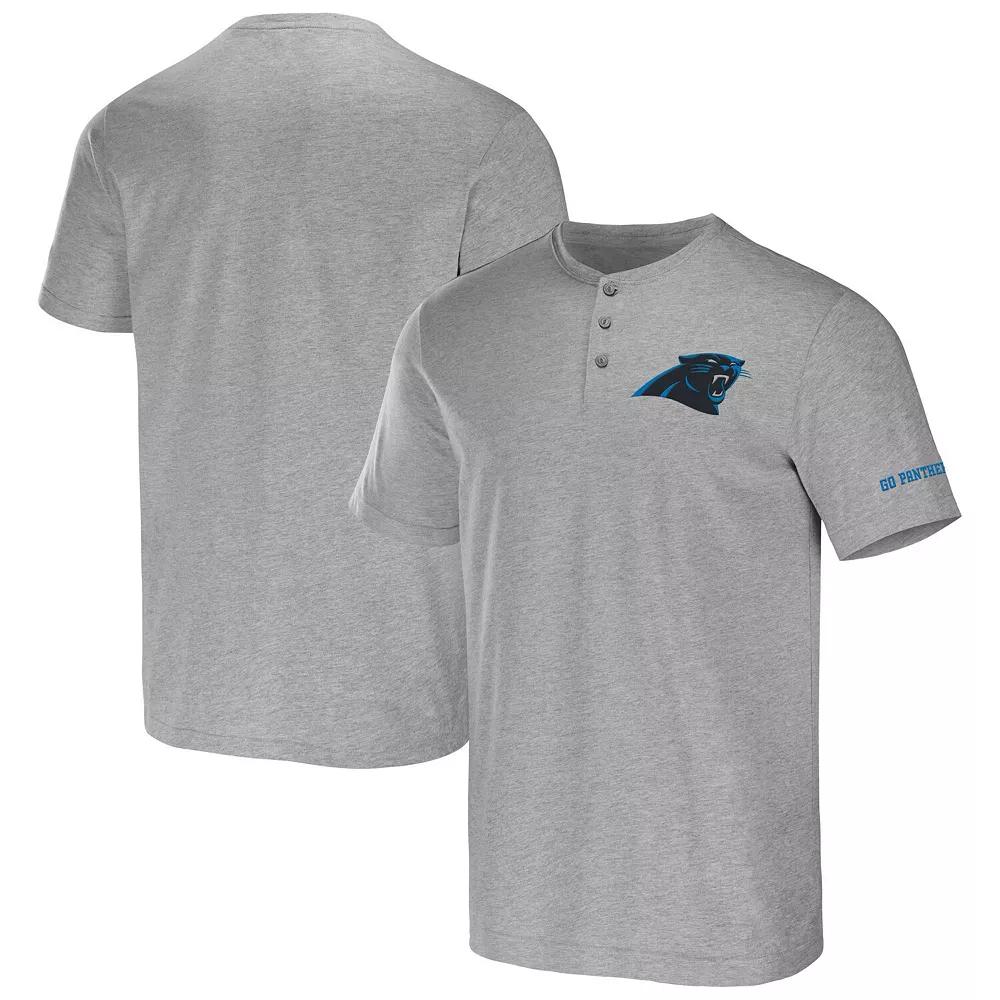 Men's NFL x Darius Rucker Collection by Fanatics Heather Gray Carolina Panthers Henley T-Shirt,  Product Image