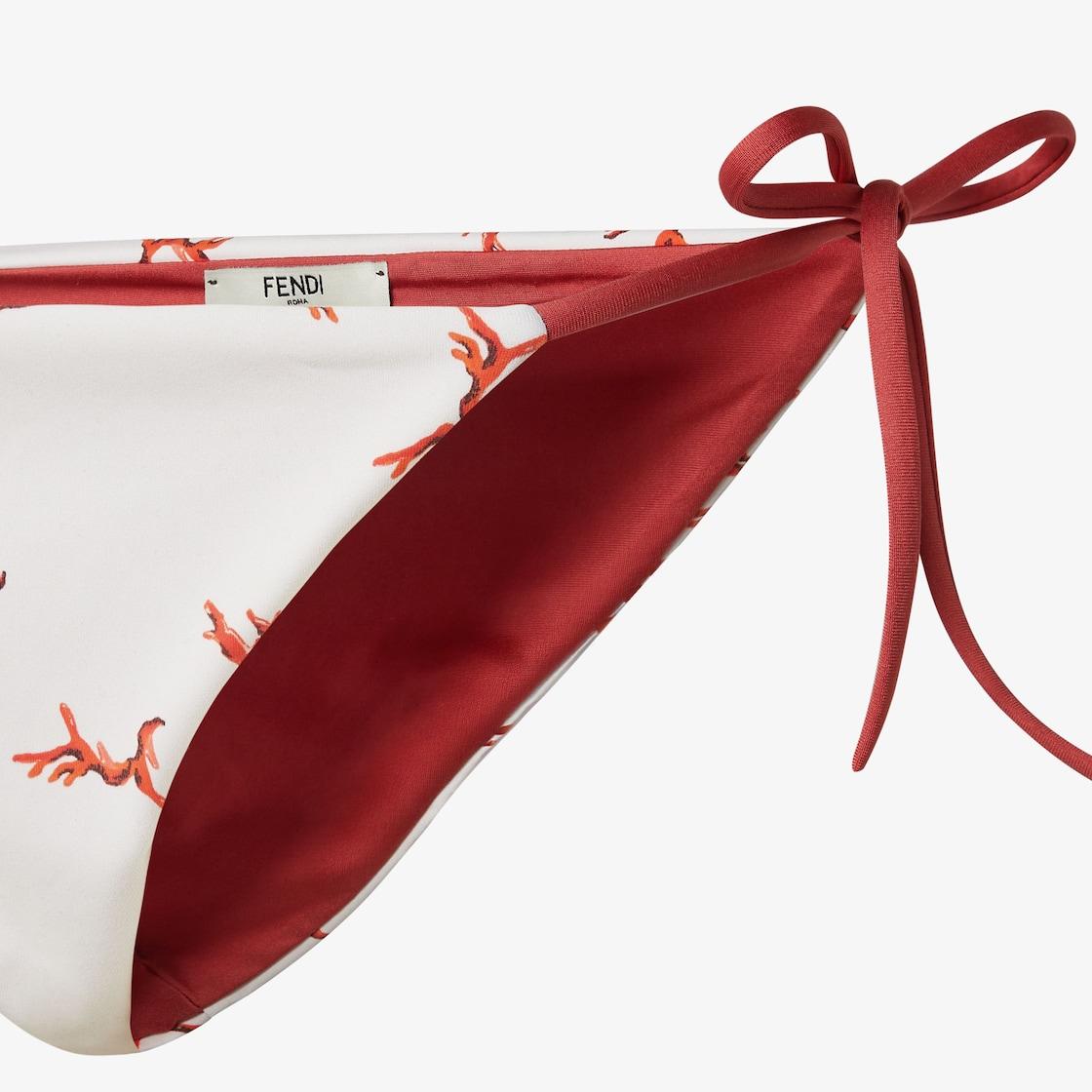 Bikini BottomWhite Lycra® bikini bottom with coral print Product Image