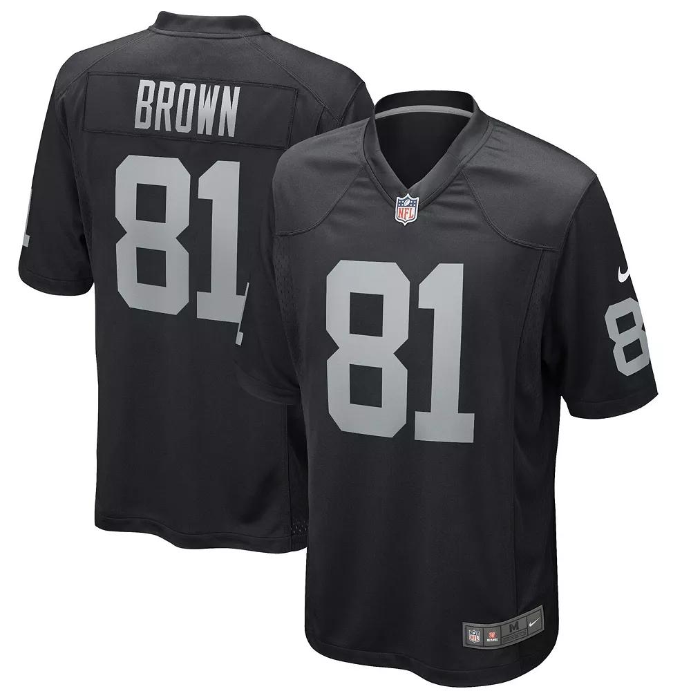 Men's Nike Tim Brown Black Las Vegas Raiders Game Retired Player Jersey, Size: XL, Lvr Black Product Image