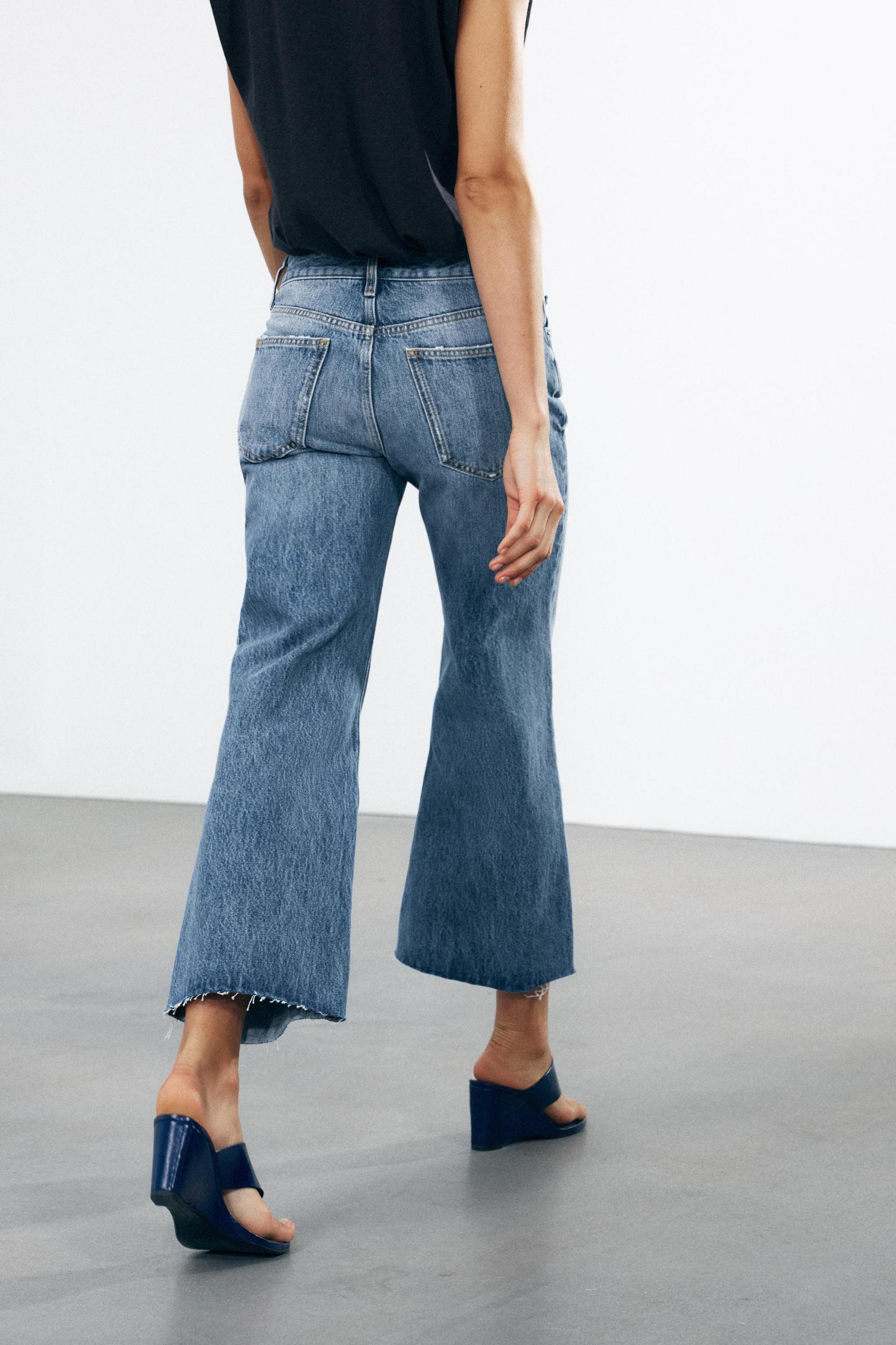 ZW COLLECTION LOW-RISE CROPPED FLARE JEANS Product Image