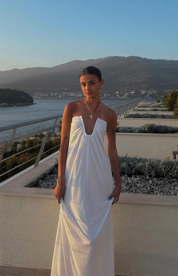 Braelyn White Strapless Maxi Dress Product Image