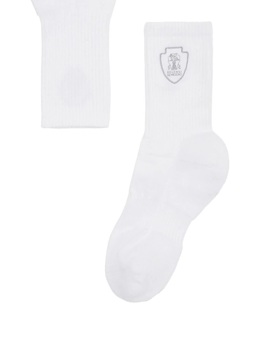 Mens Techno Cotton Rib Knit Socks with Embroidered Logo Product Image
