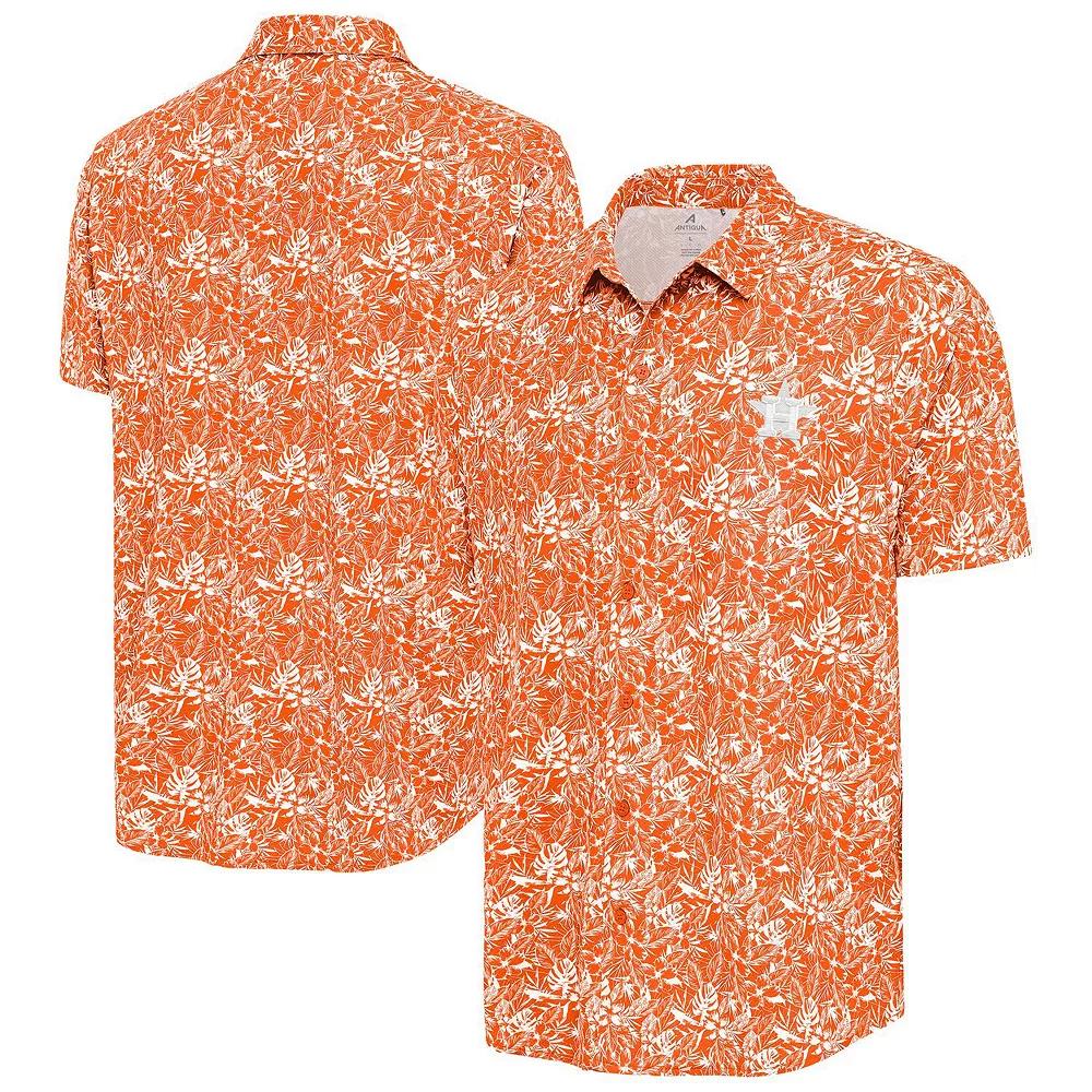 Men's Antigua Orange Houston Astros Resort Button-Up Shirt,  Product Image