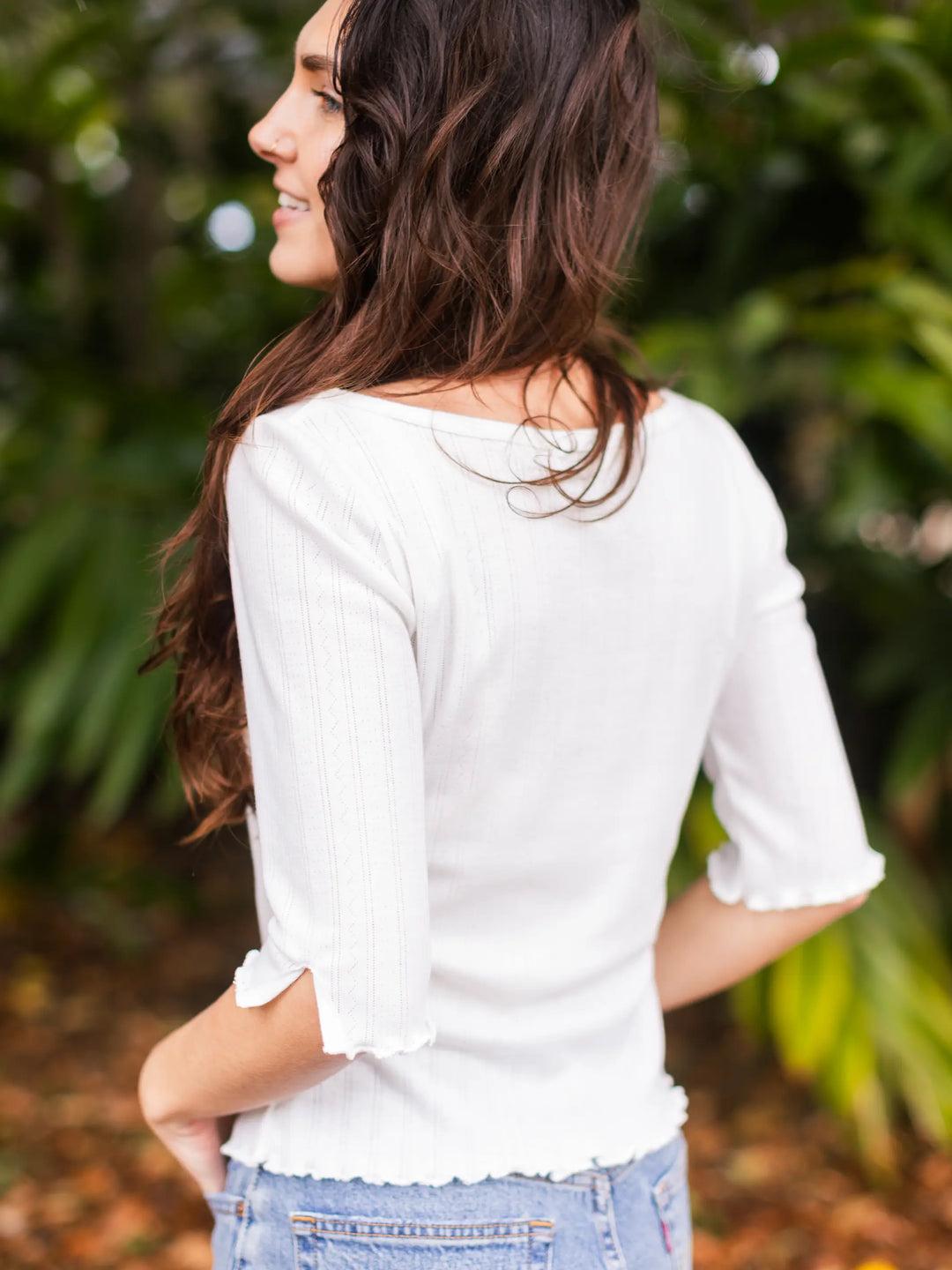 Leah Pointelle Top Product Image