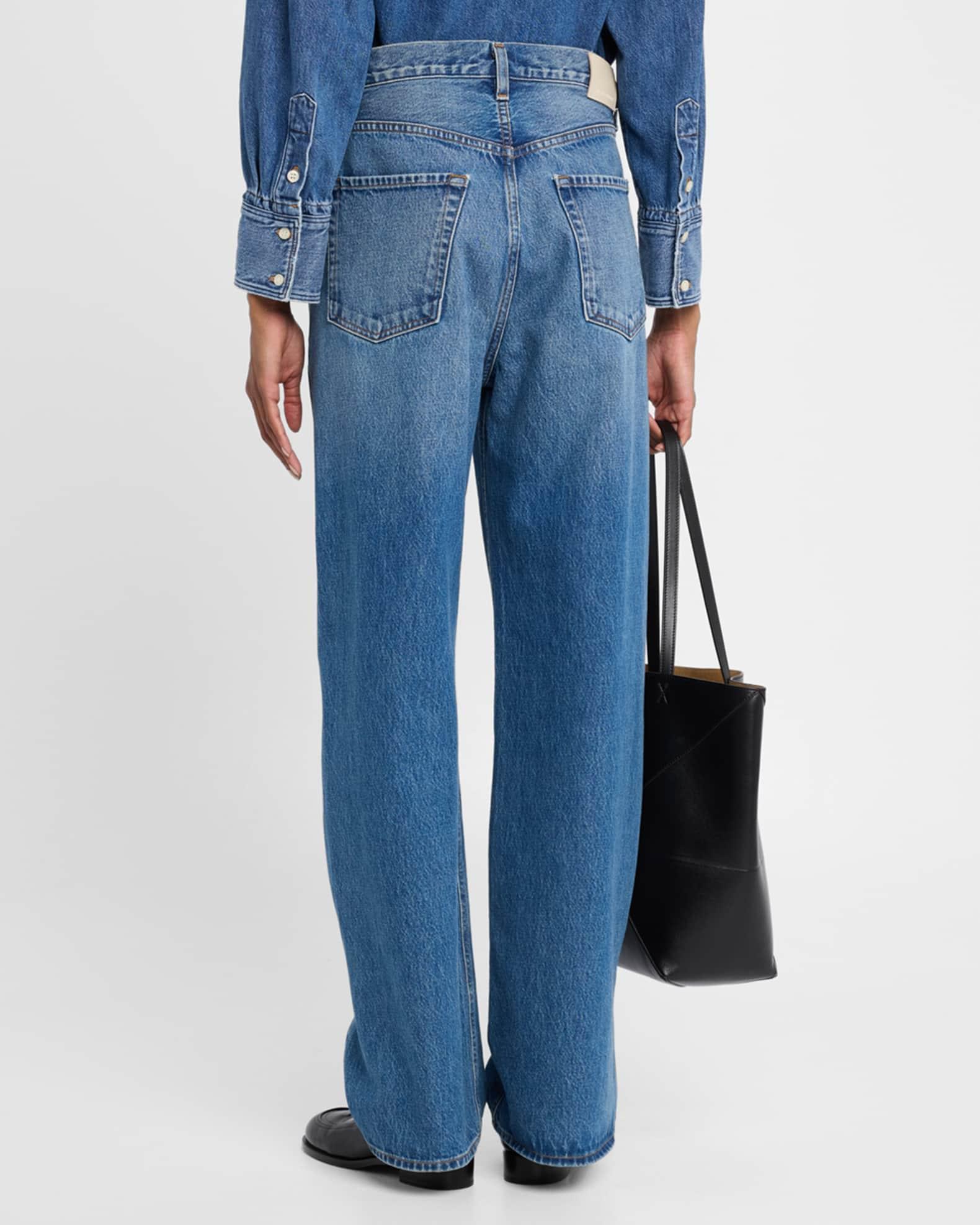 Ayla Baggy Straight-Leg Cotton Denim Jeans Product Image