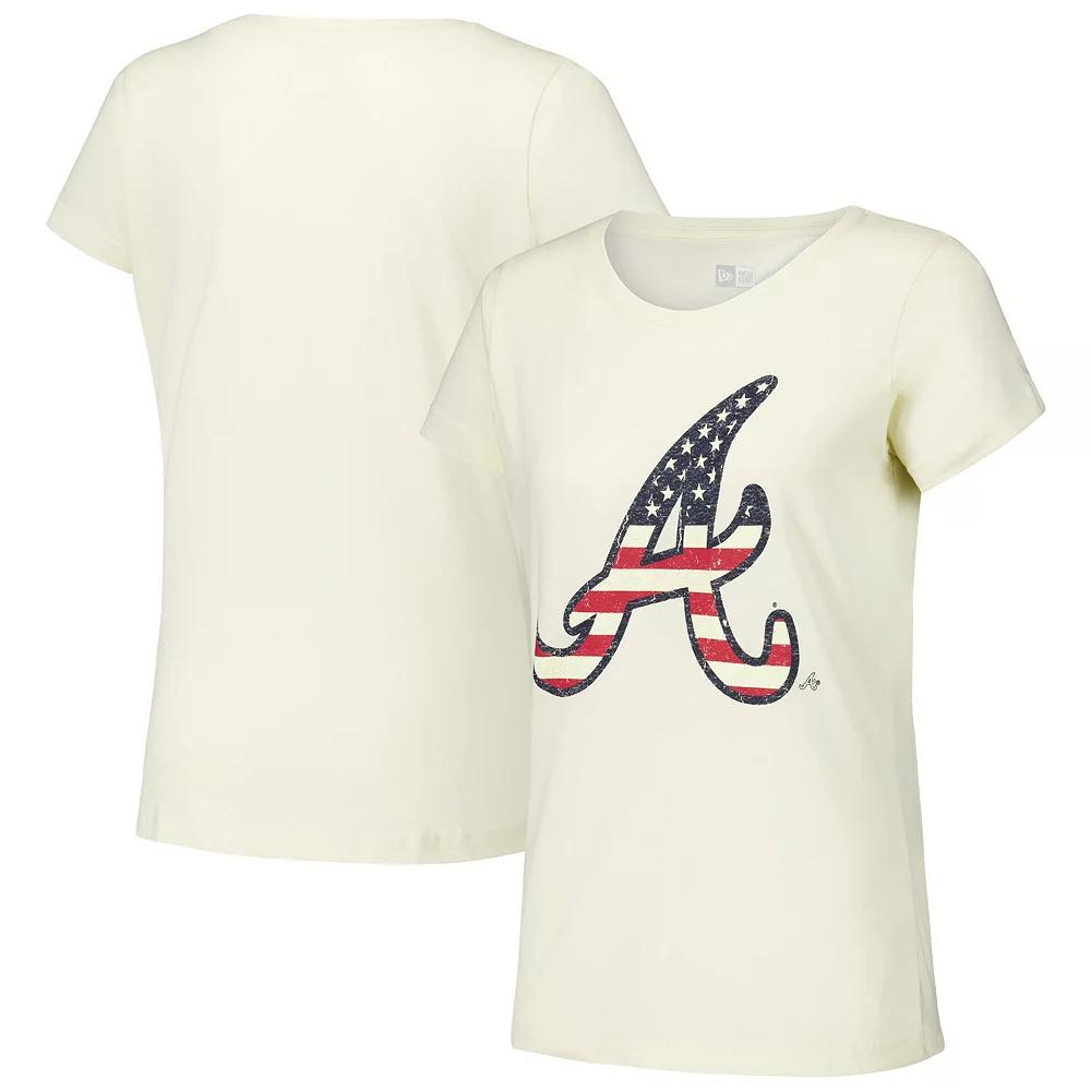 Women's New Era Cream Atlanta Braves Vintage T-Shirt,  Product Image