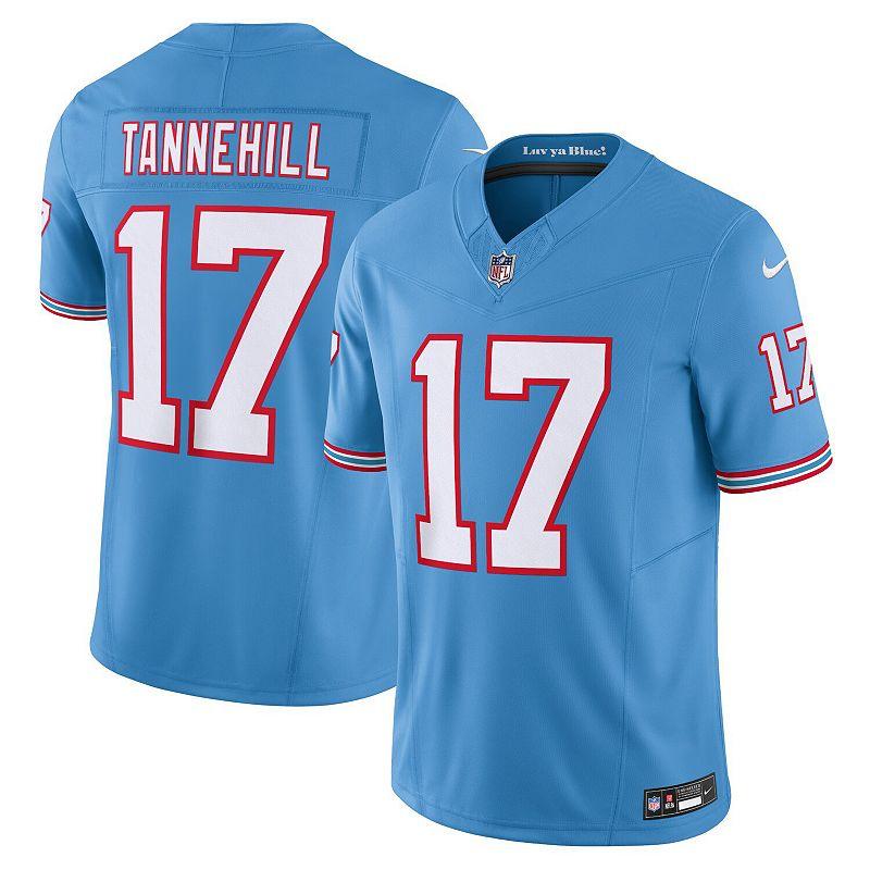 Men's Nike Ryan Tannehill Light Blue Tennessee Titans Oilers Throwback Vapor F.U.S.E. Limited Jersey, Size: Small Product Image