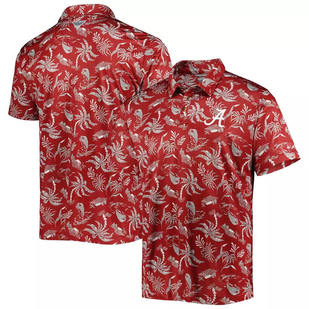 Men's Columbia Crimson Alabama Crimson Tide Super Terminal Tackle Omni-Shade Polo, Size: Medium, Red Product Image