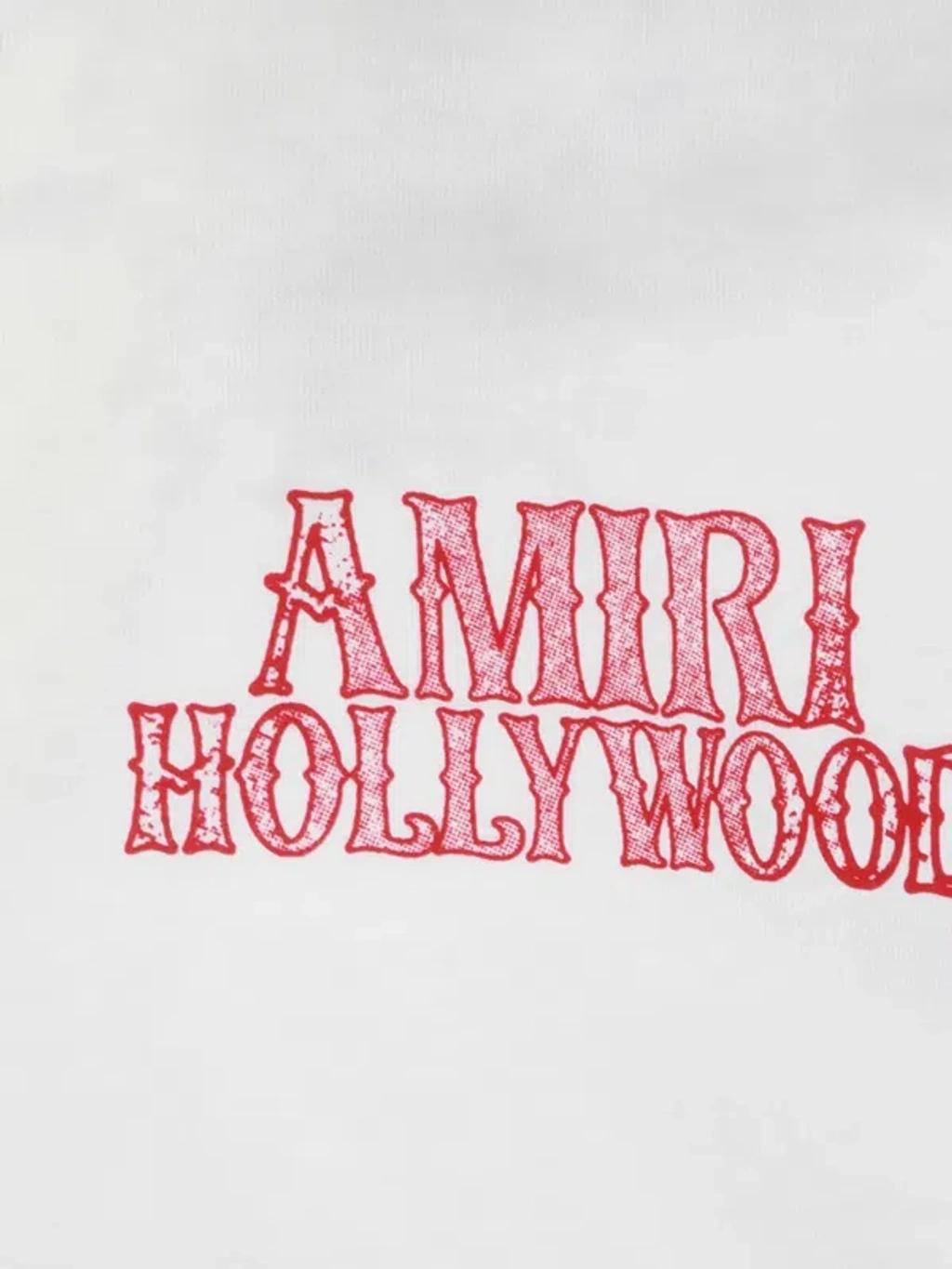 AMIRI Hollywood Oversize Logo Graphic T-shirt In White Product Image