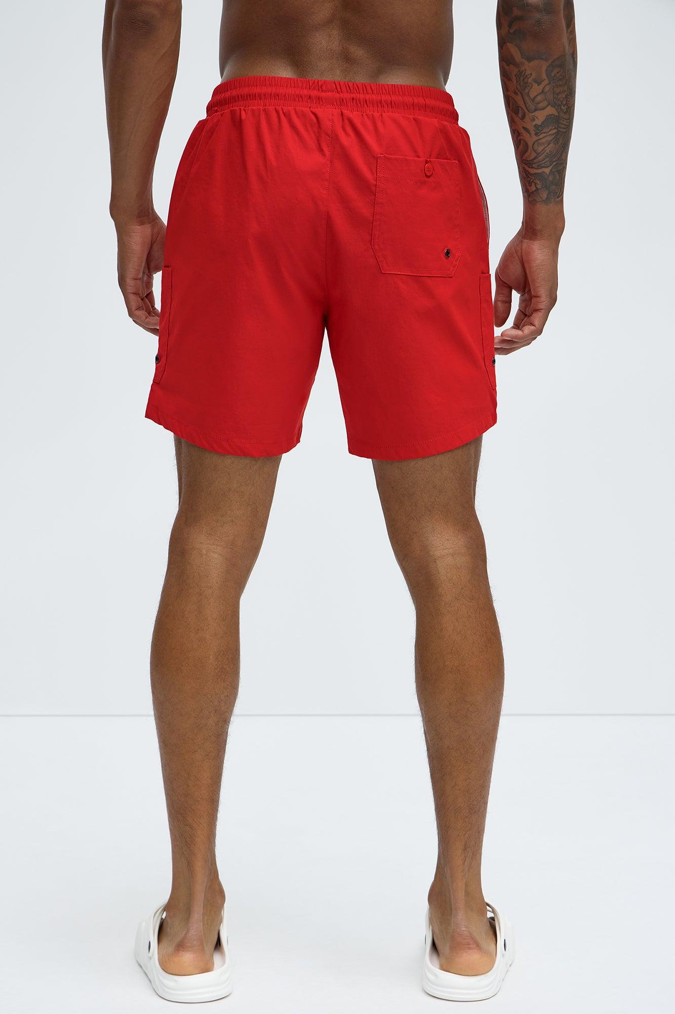 Fortified Pocket Swim Classic Trunk - Red Product Image