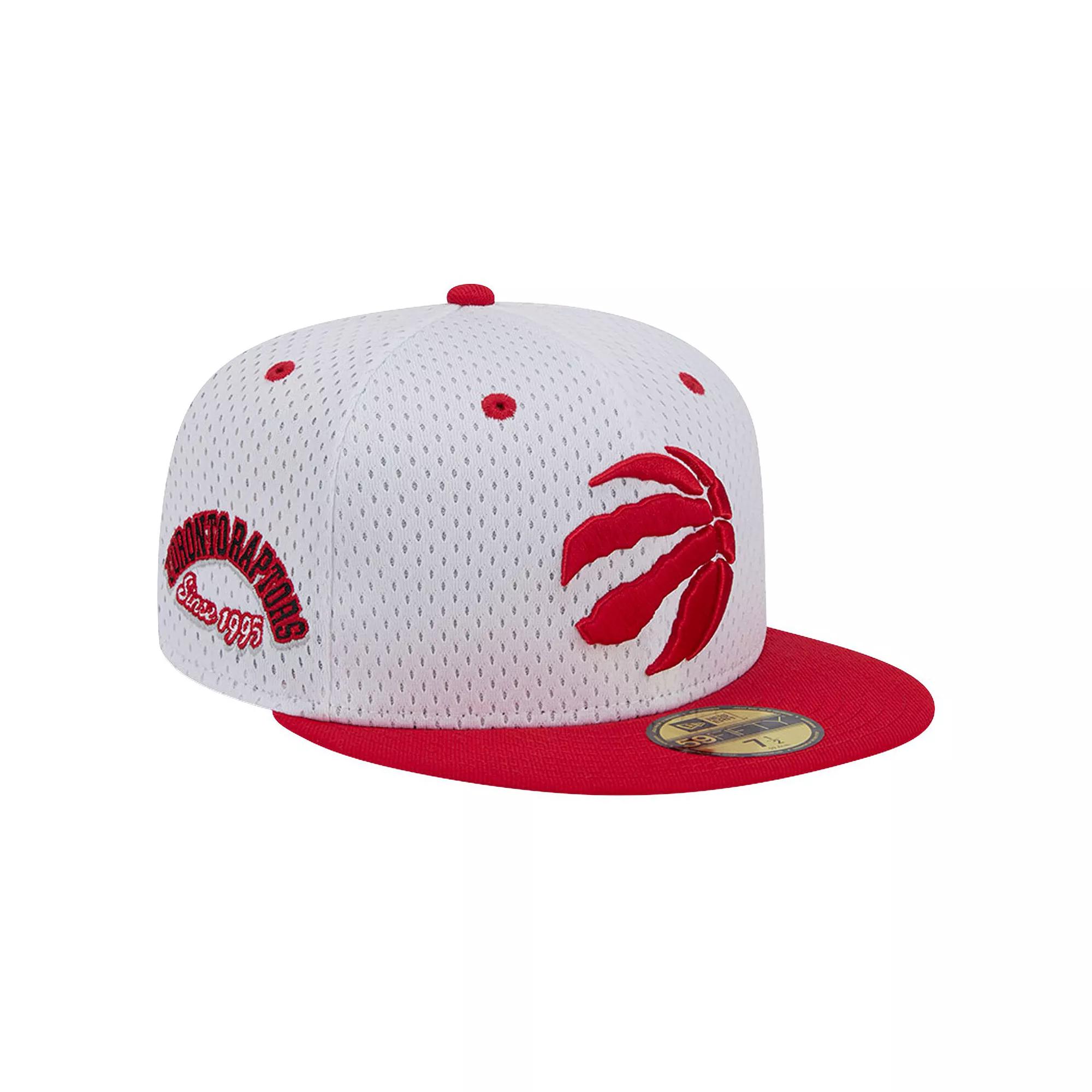 Men's New Era White/Red Toronto Raptors Throwback 2Tone 59FIFTY Fitted Hat, Size: 7 1/8, Rpt White Product Image
