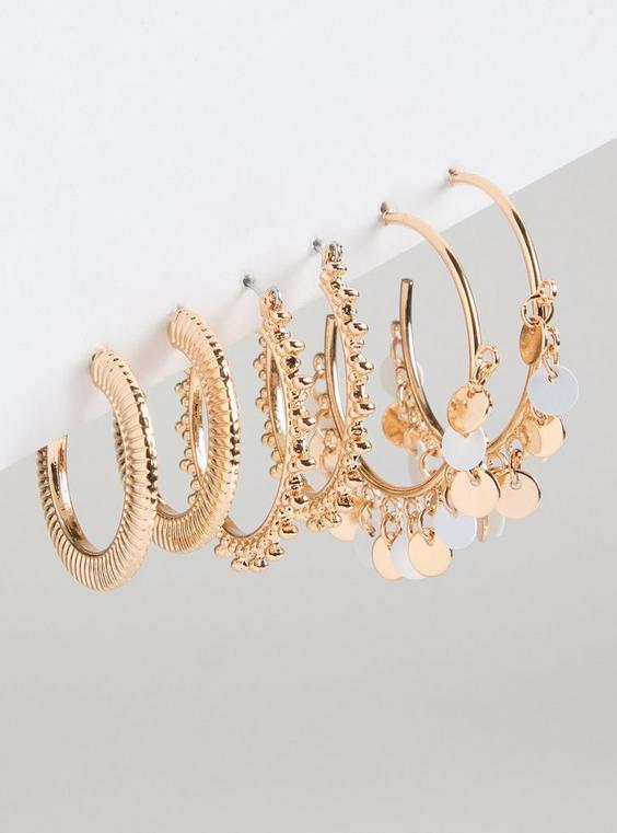 Beaded Hoop Earring Set Product Image