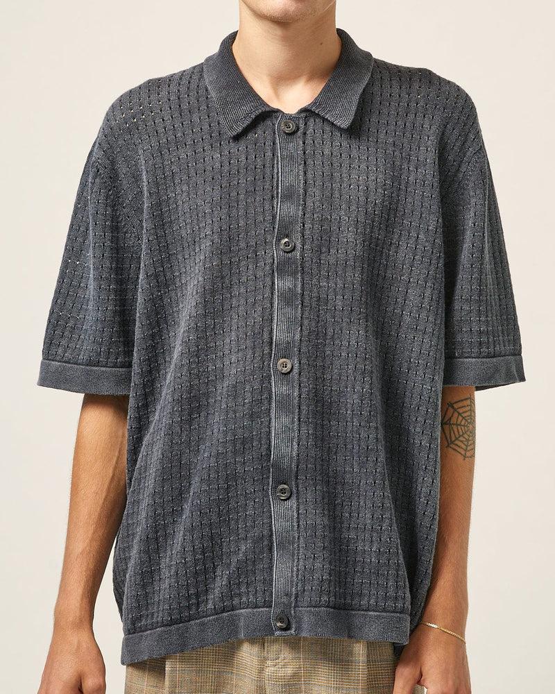 Washed Pointelle Buttondown - Violet Product Image