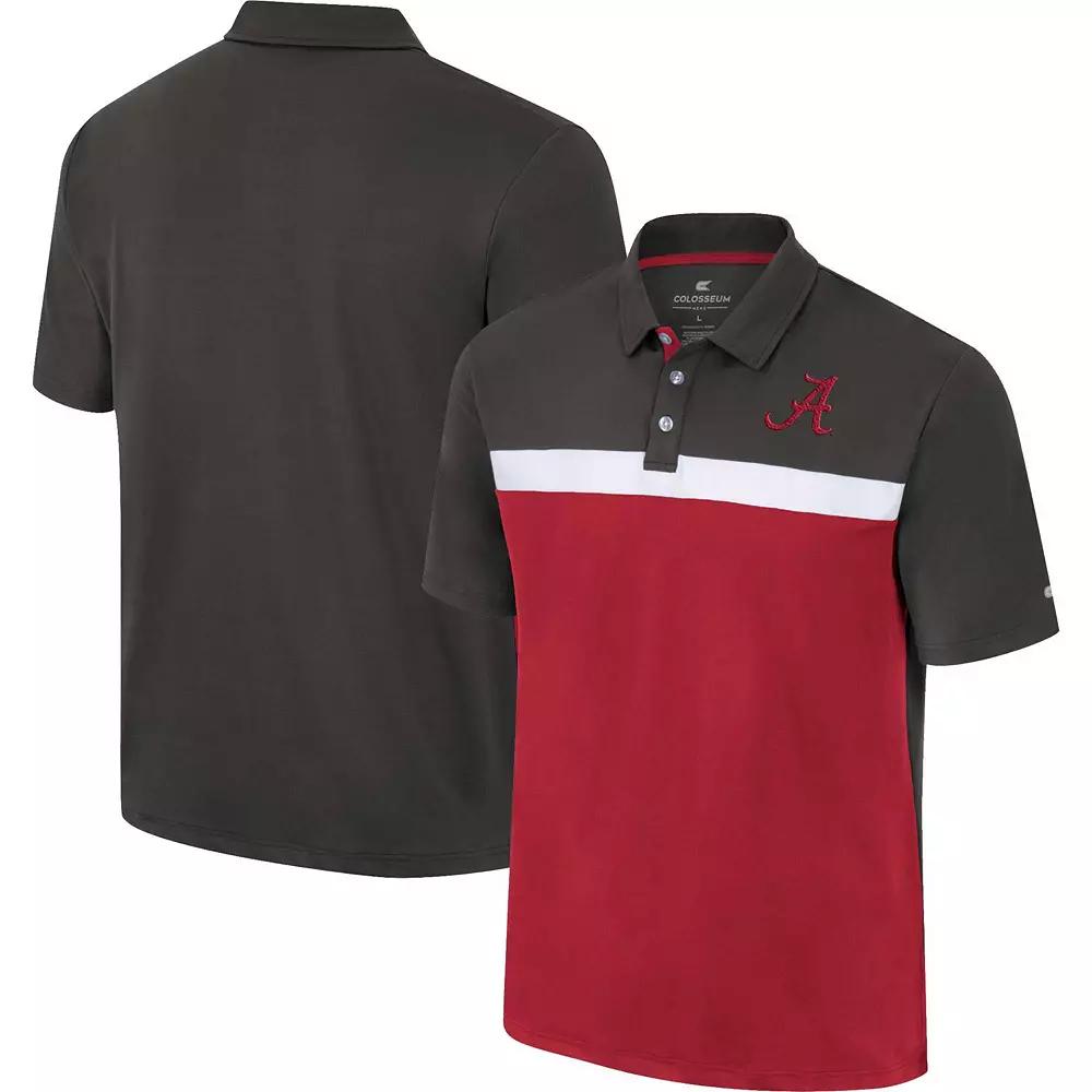 Men's Colosseum Charcoal Alabama Crimson Tide Two Yutes Polo, Size: Large Product Image