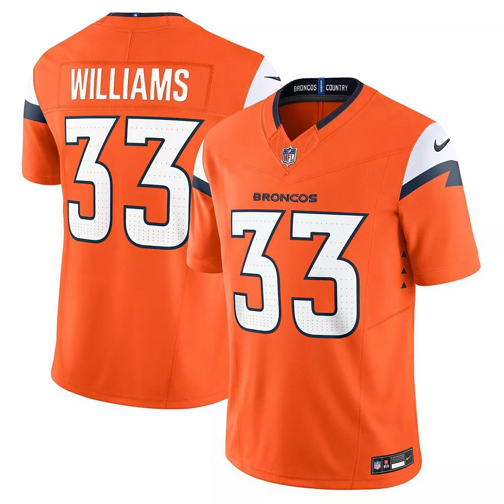 Men's Nike Javonte Williams Orange Denver Broncos Mile High Collection Vapor F.U.S.E. Limited Jersey, Size: Large Product Image