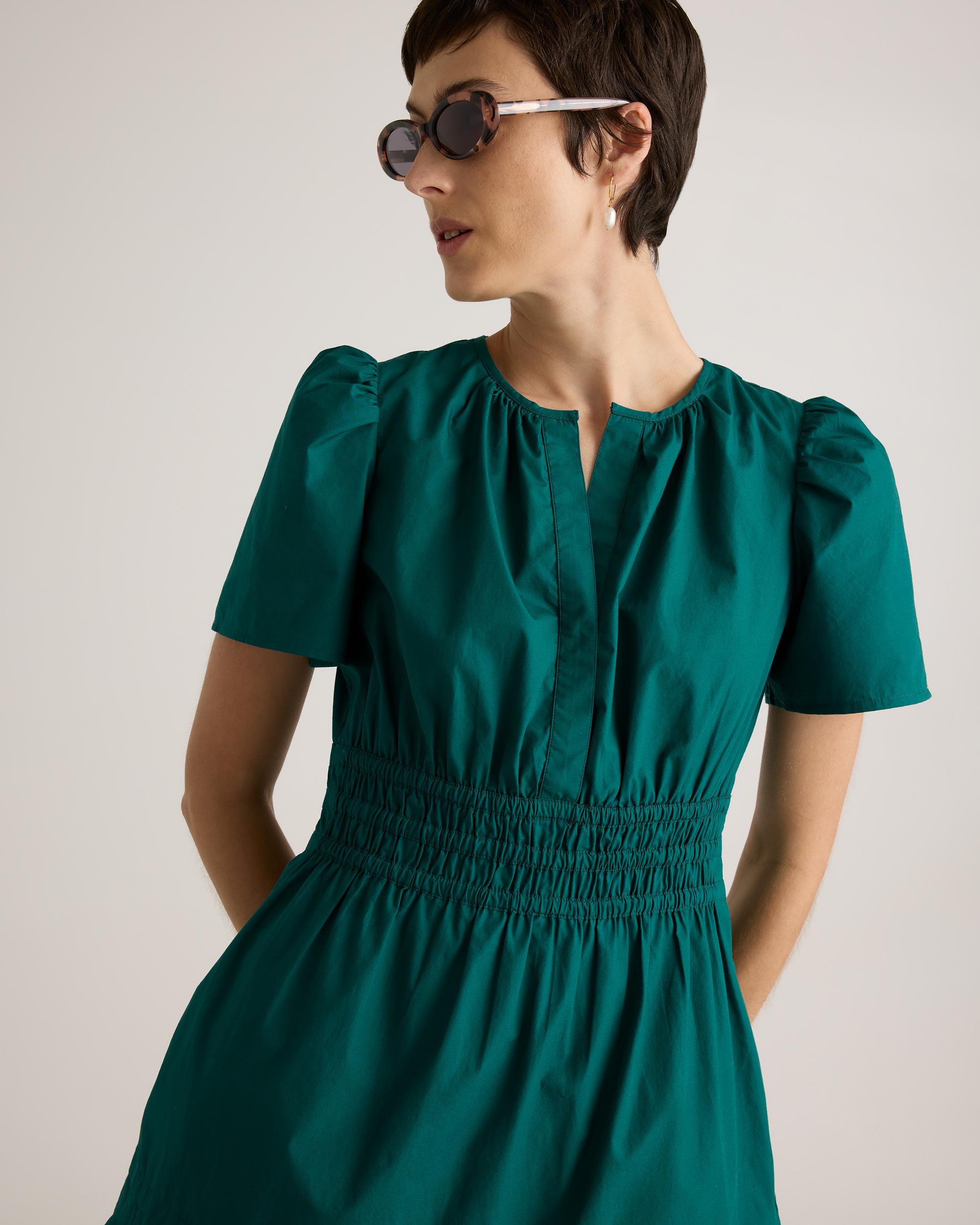 Quince | Women's Poplin Tiered Mini Dress Organic Cotton Product Image