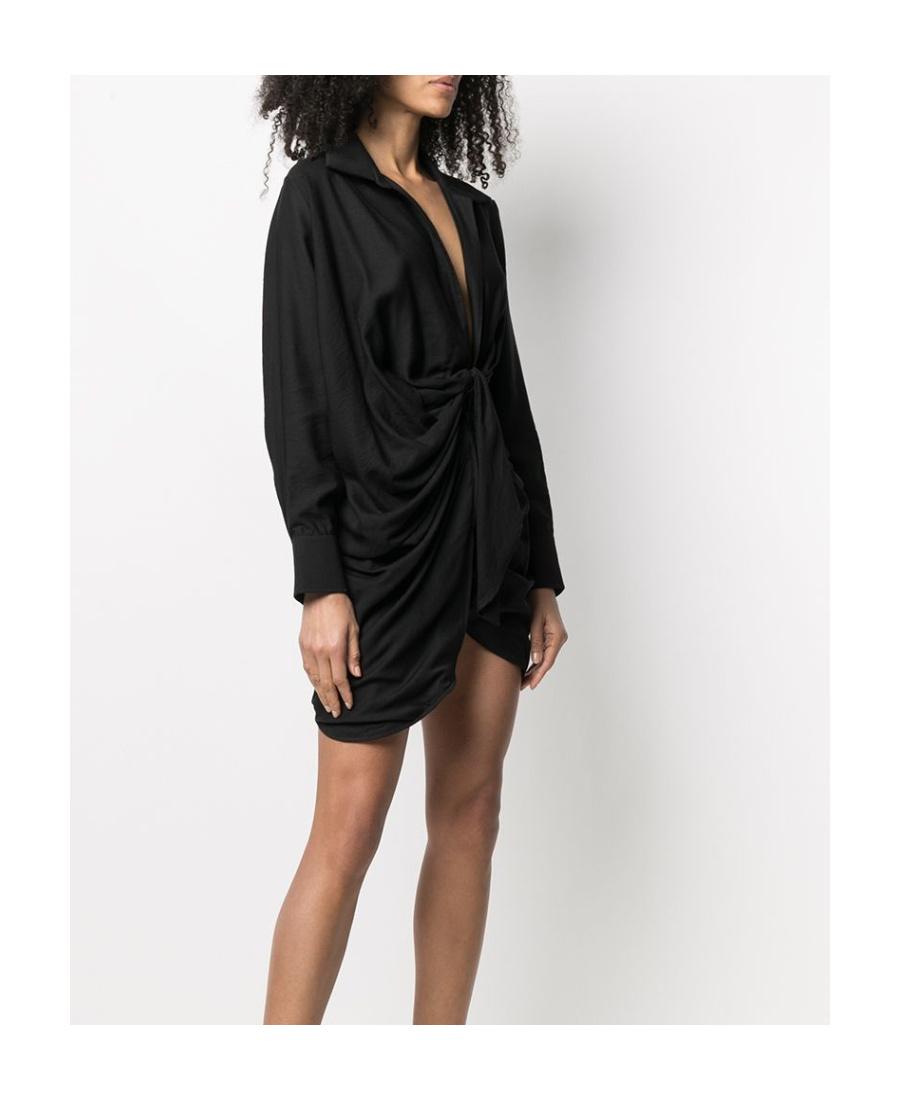 JACQUEMUS La Robe Bahia Viscose Jersey Mini Dress In Black Product Image