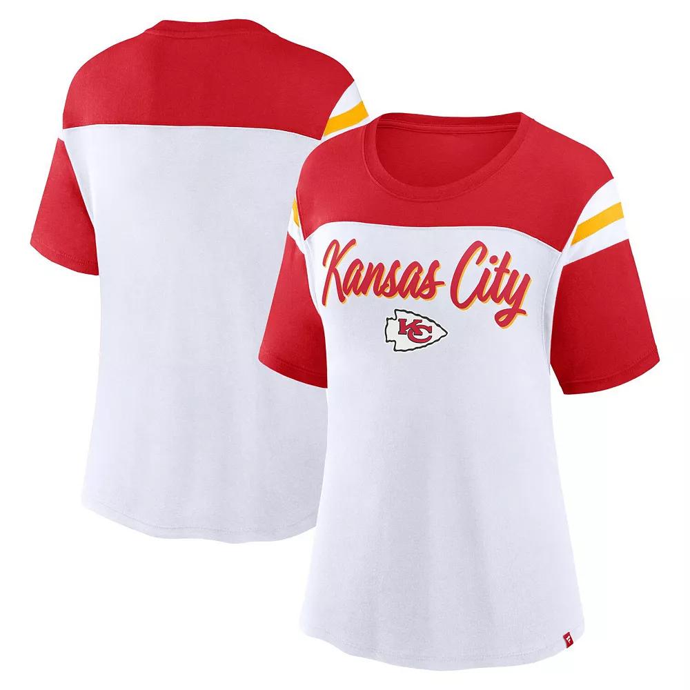 Women's Fanatics White/Red Kansas City Chiefs Cheer Chant Fashion T-Shirt, Size: XS Product Image