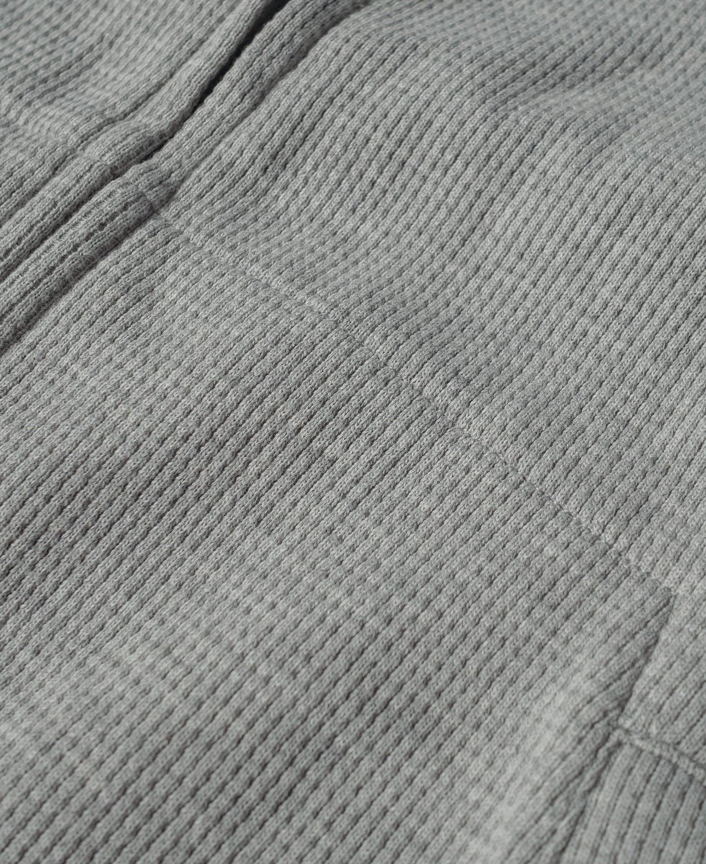 Waffle Cotton Full-Zip Track Jacket - Gray Product Image