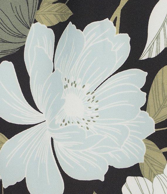 Kasper Key Petite Size Floral Keyhole Neck Cap Sleeve Top Product Image