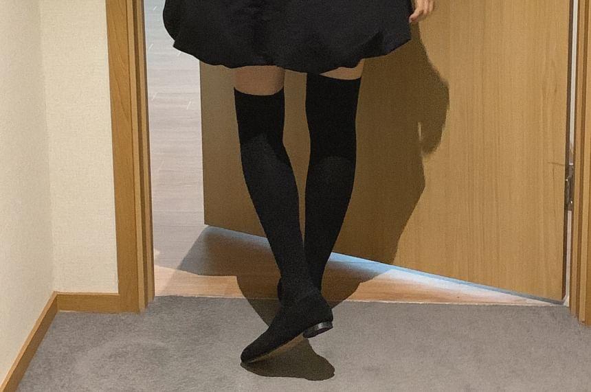 Sleeveless Plain Bow Accent Loose-Fit Mini Bubble Skirt Product Image