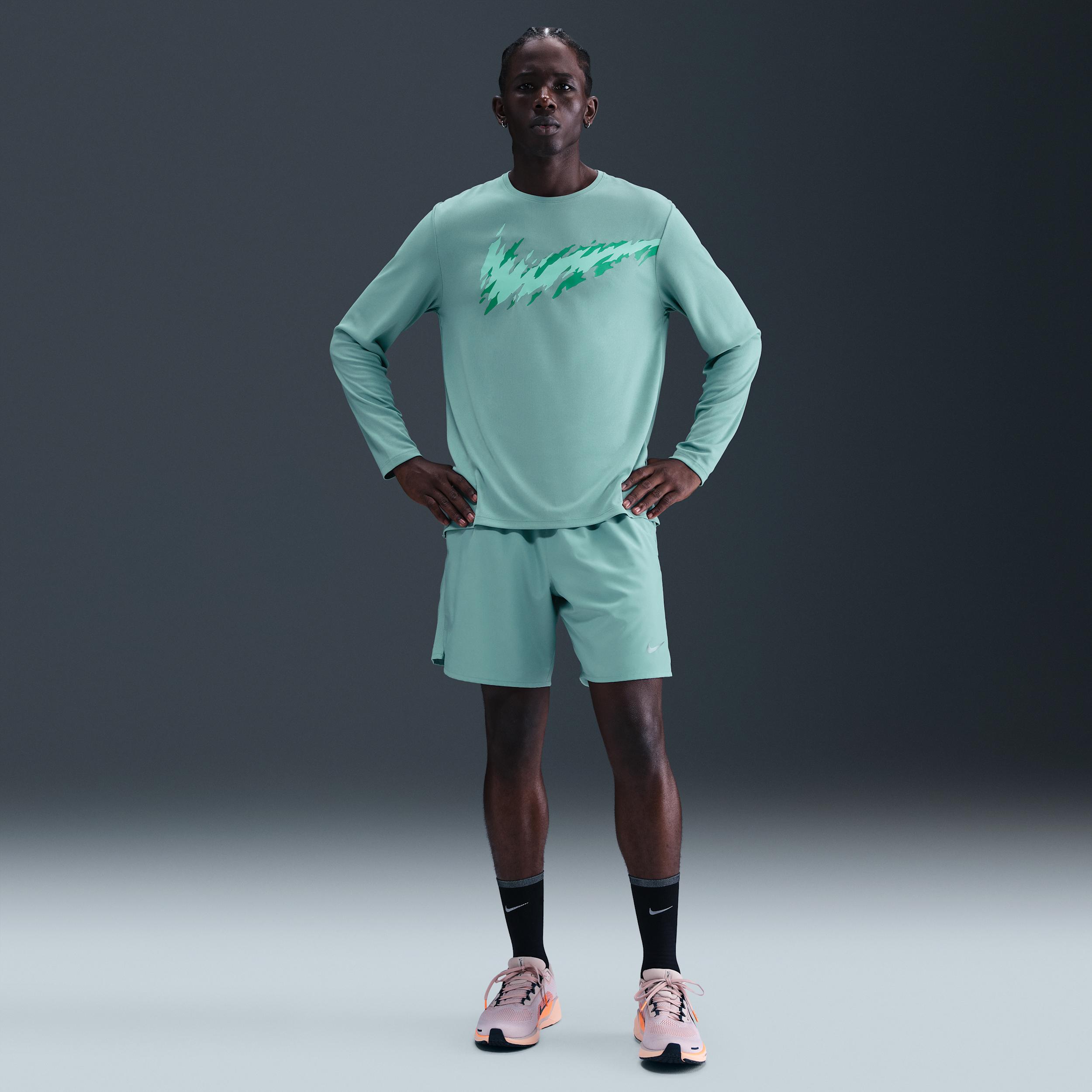 Nike Mens Miler Dri-FIT UV Long-Sleeve Running Top | HV2660-017 Product Image