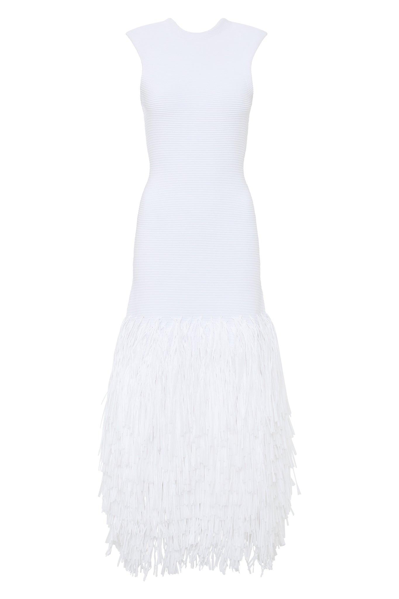 Rushes Knit Midi Dress-IVORY / XXS Product Image