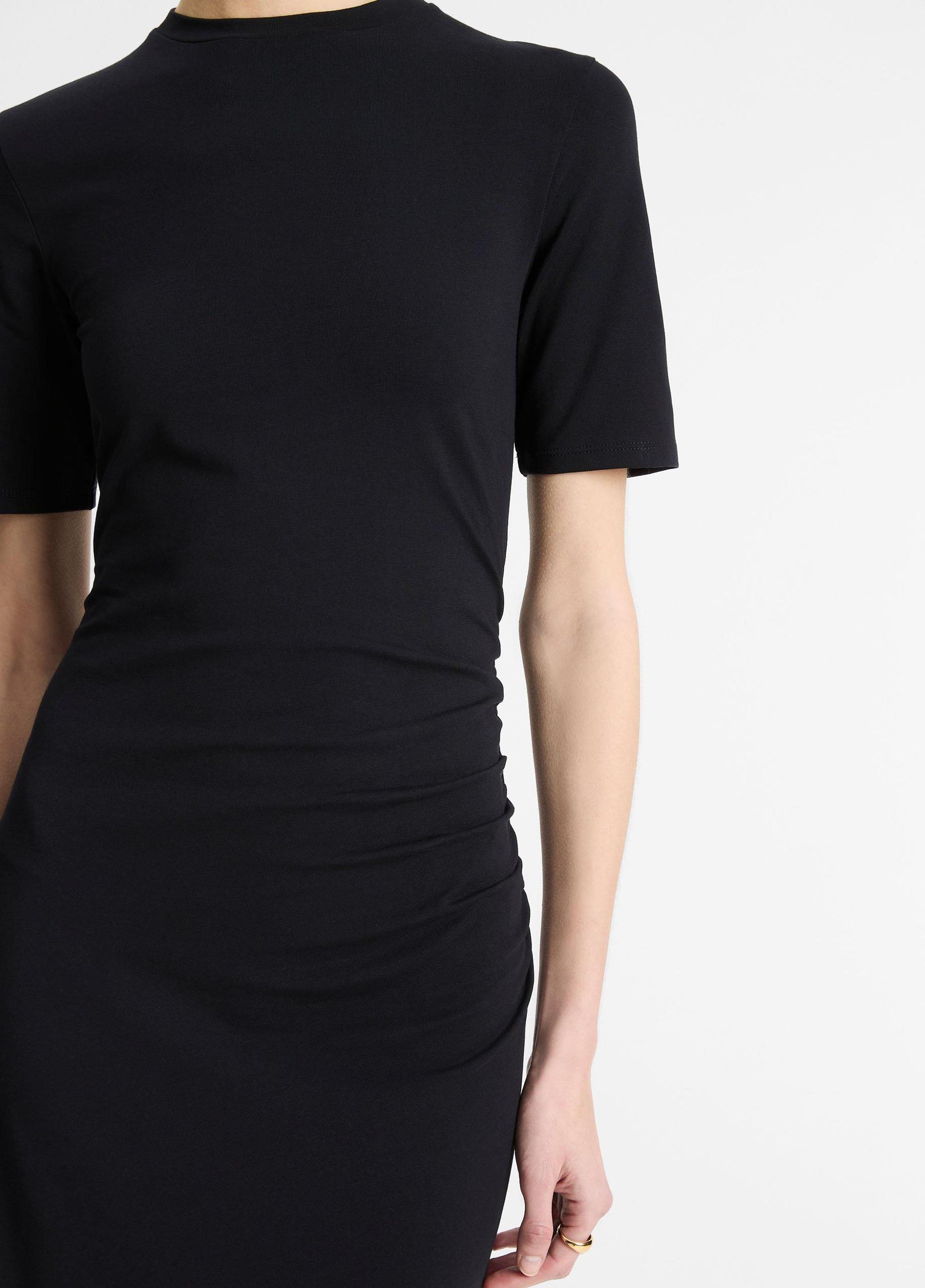 Pima Cotton-Blend Side-Drape Dress Product Image