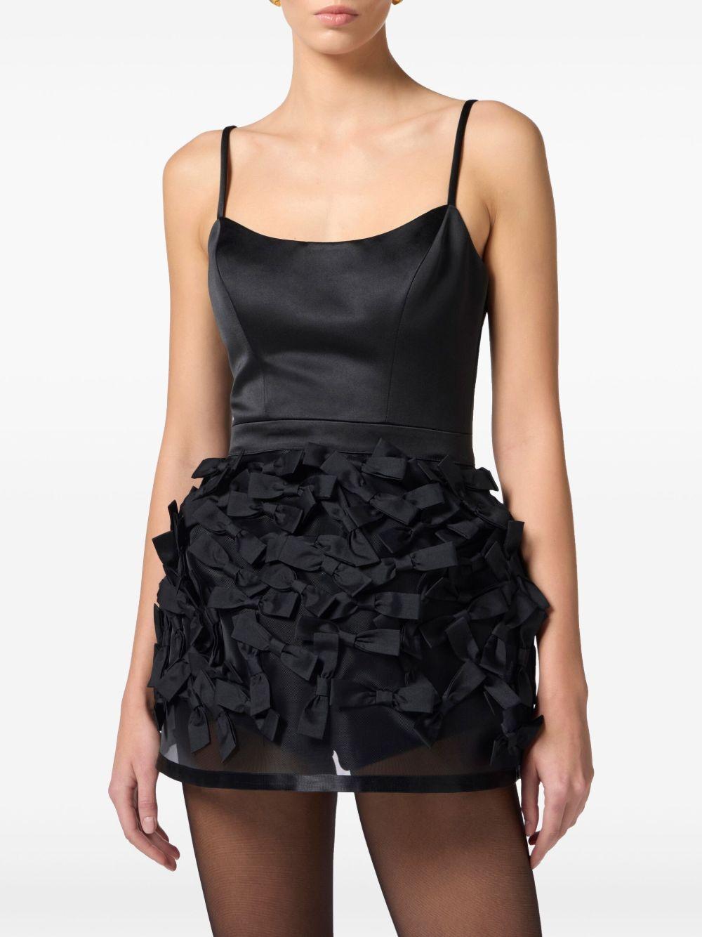 bow-embellished satin dress Product Image