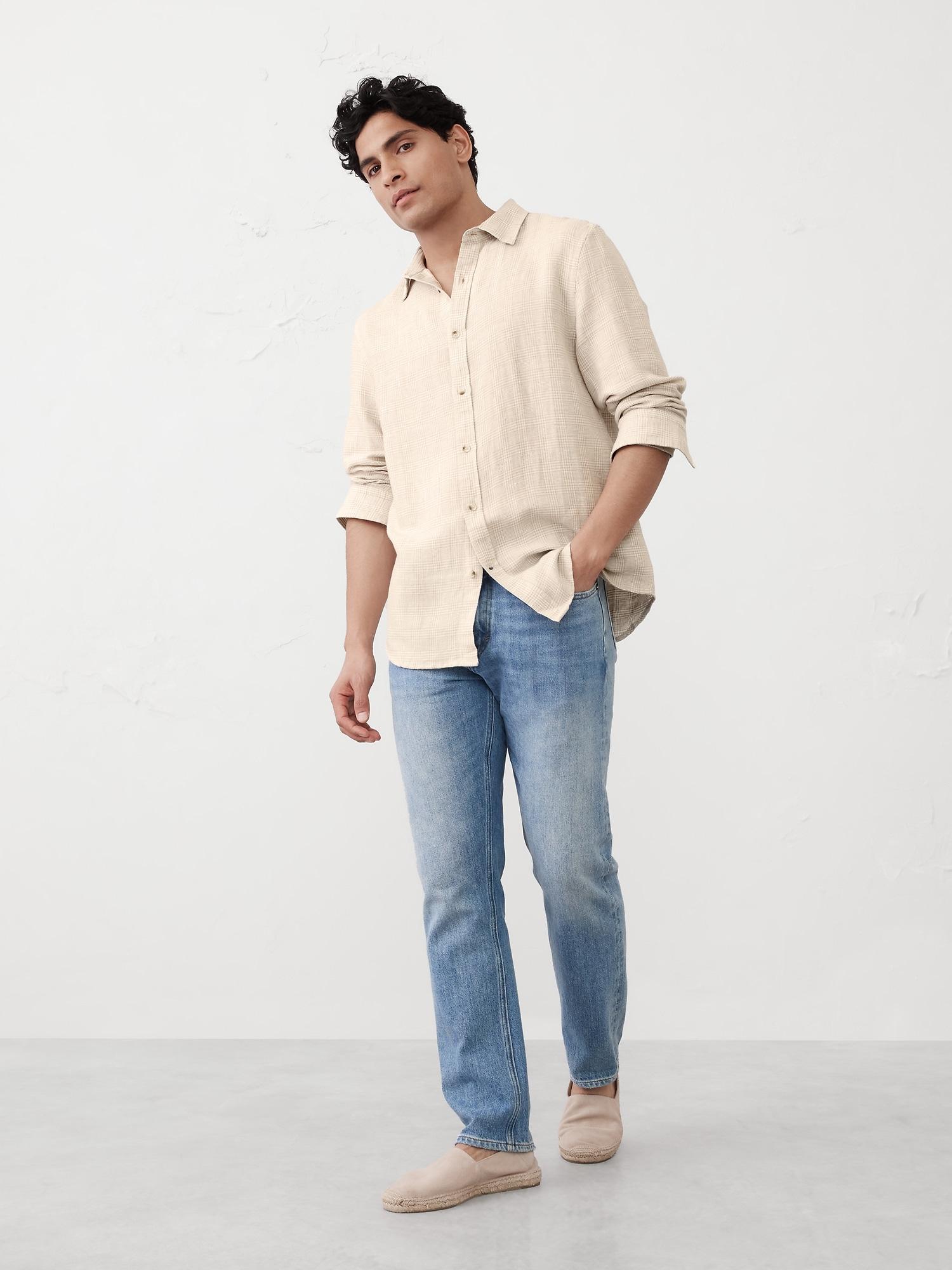 Slim Linen-Blend Shirt Product Image