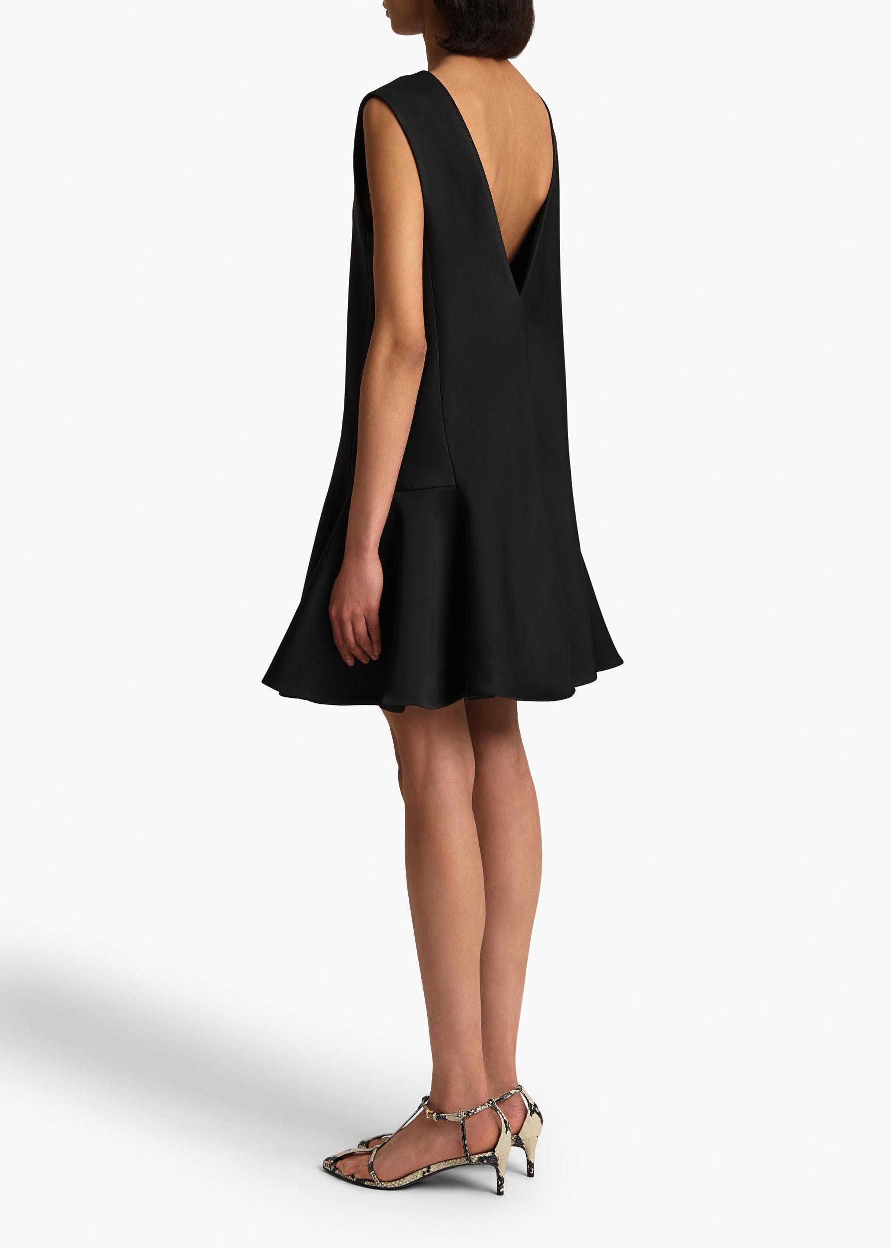 Mel Dress in Black Satin Product Image