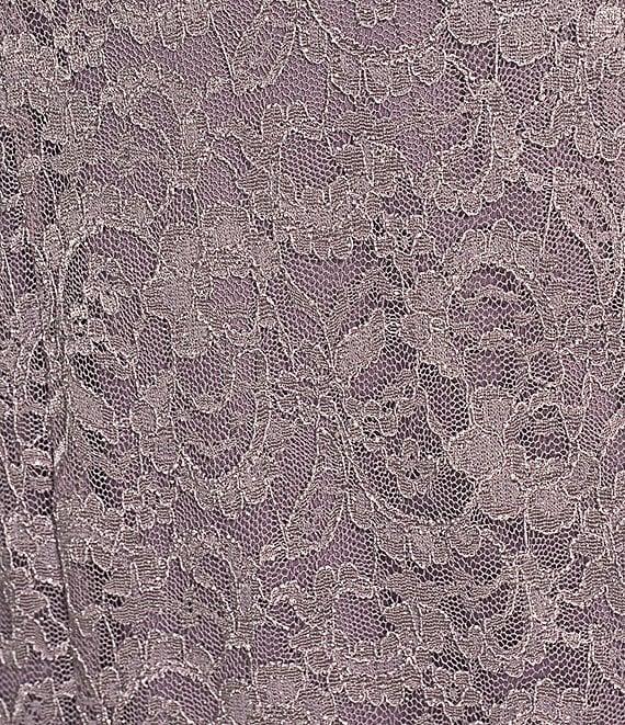 R & M Richards Petite Size Scallop Lace Charmeuse Metallic Mermaid Jacket Dress Product Image