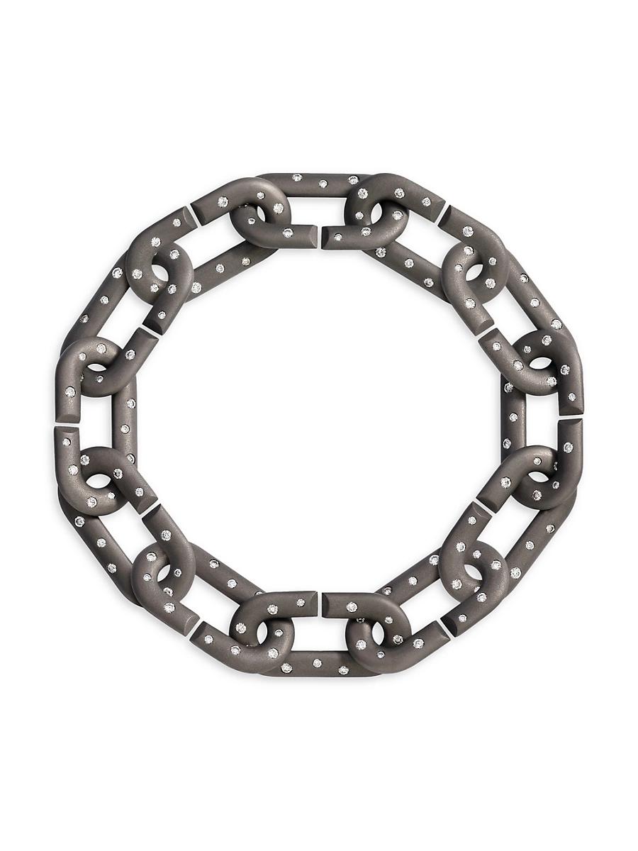 Womens Mon Jeu Titanium & Diamond Chain Bracelet Product Image