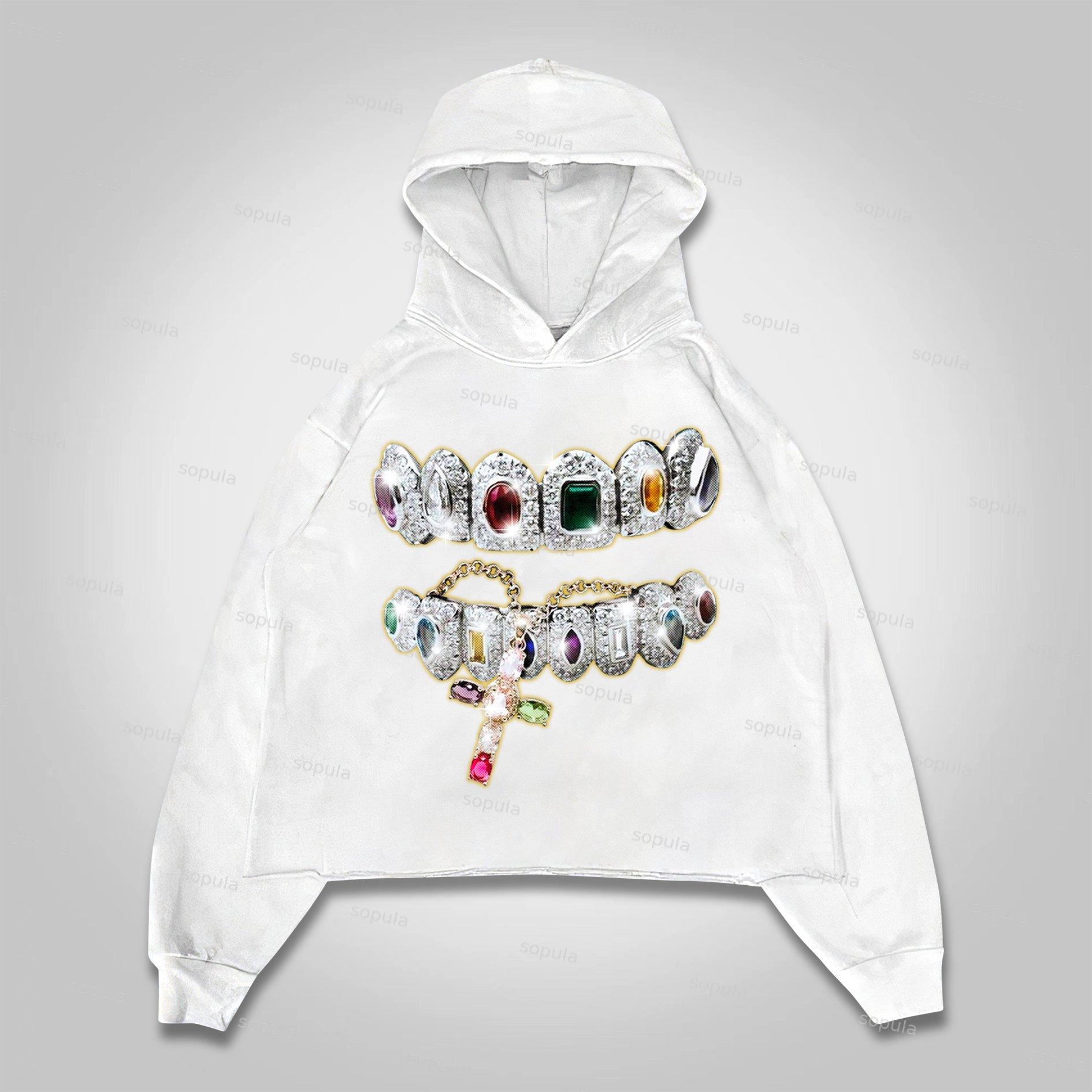 Sopula Vintage Diamond Cross Brace Graphic Pocketless Hoodie Product Image