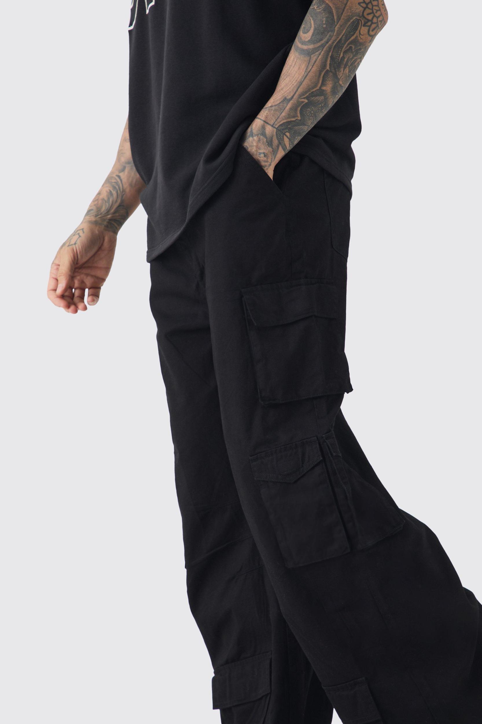 Tall Extreme Baggy Rigid Multi Cargo Pocket Pants | boohooMAN USA Product Image