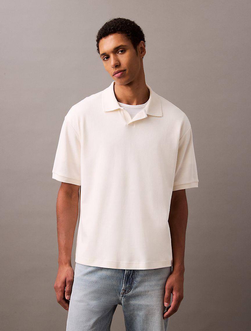 Drop Needle Ribbed Polo Shirt Product Image