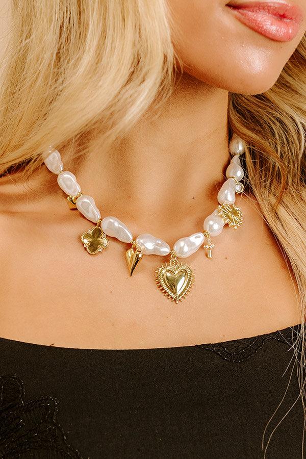 Mia Heart Pearl Charm Necklace Product Image
