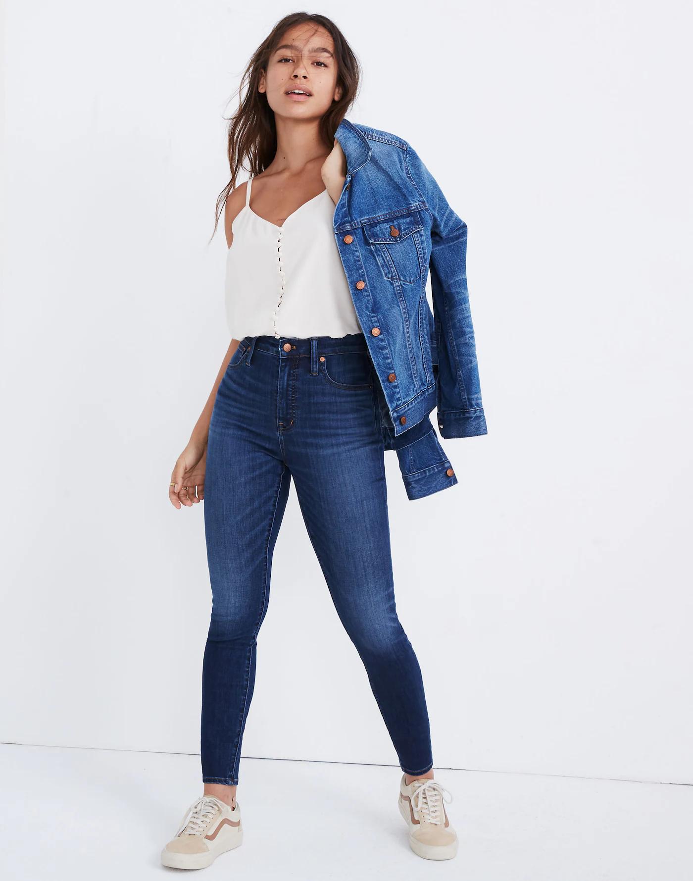 Tall Curvy High-Rise Skinny Jeans in Danny Wash: TENCEL™ Denim Edition Product Image